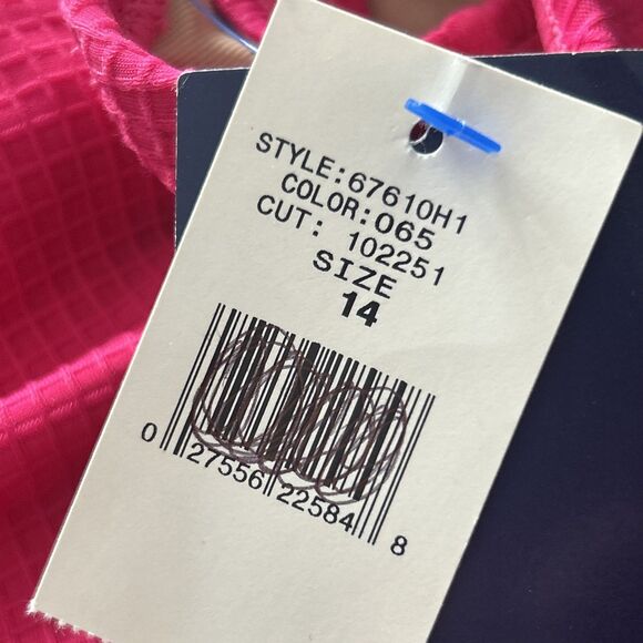 Ralph Lauren Sport Swimsuit Womens 14 One Piece Bathing Hot Pink Vintage USA New - Picture 10 of 10